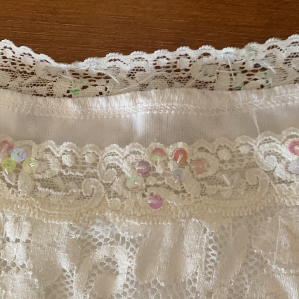 Cream lace long sleeve top size S - Picture 7 of 8